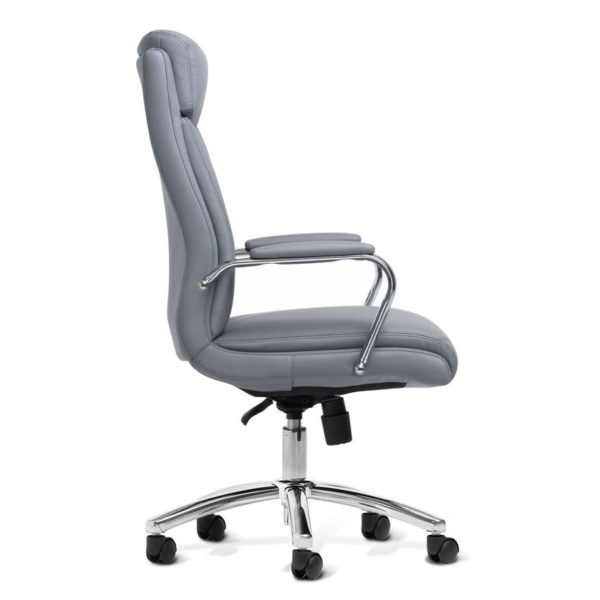 OF-1111GY - Gray Leather Office Factor Chair