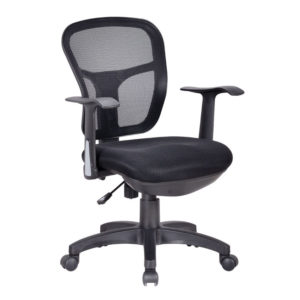 OF-137BK Drafting Office Chair Black Meshed Back