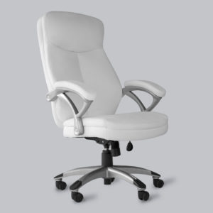 OF-1110WH White Leather Office Factor Chair