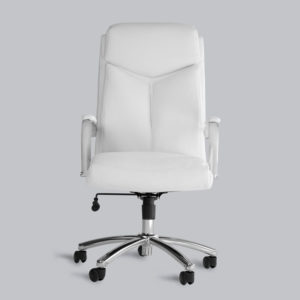 OF-1111WH White Leather Office Factor Chair